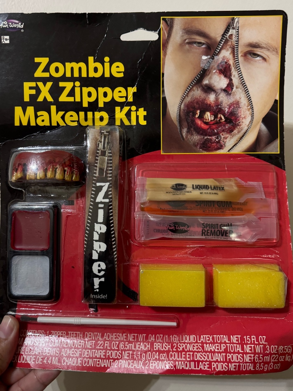 Halloween, Zombie FX Zipper Makeup Kit - Red